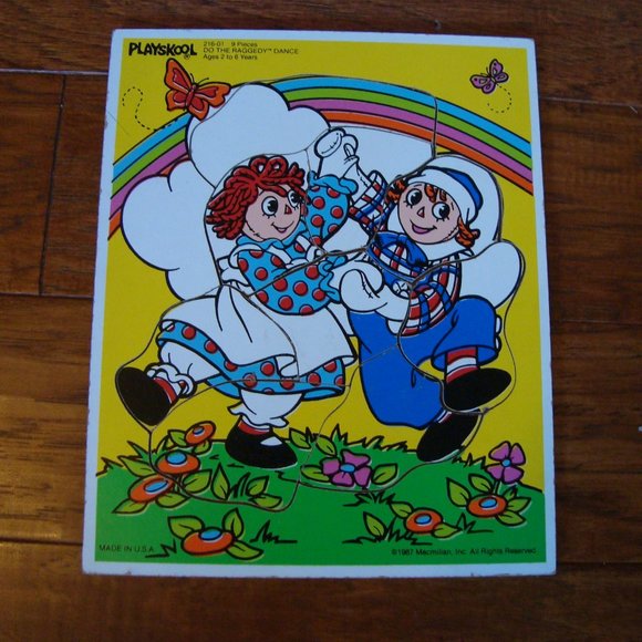 Set of 2 Puzzles - Raggedy Ann & Andy Puzzle & Duck Wood Puzzle Playskool - Picture 4 of 9